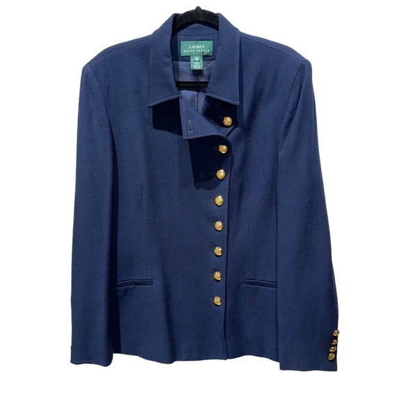Ralph Lauren Jackets & Blazers - Ralph Lauren [RL] Navy Wool Military Blazer Jacket, gold buttons, women’s size16